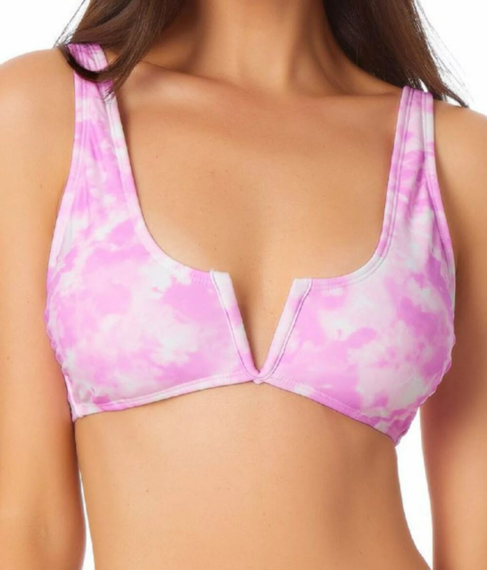 California Waves Bikini Top Junior's Pink Tie Dye Size Large